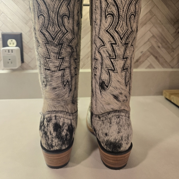 Real Cowhide Hair-on-hide Western Boots, Brand New, From Rock'em - Picture 4 of 5
